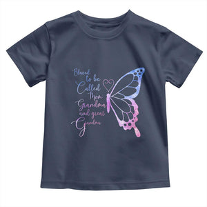 Blessed to Be Called Mom Grandma Great Grandma Toddler T Shirt Mama Butterfly Mother's Day Gift TS14 Navy Print Your Wear