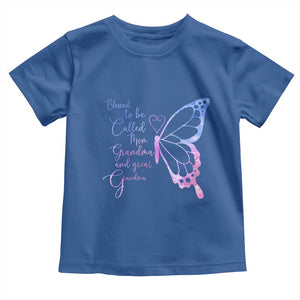 Blessed to Be Called Mom Grandma Great Grandma Toddler T Shirt Mama Butterfly Mother's Day Gift TS14 Royal Blue Print Your Wear