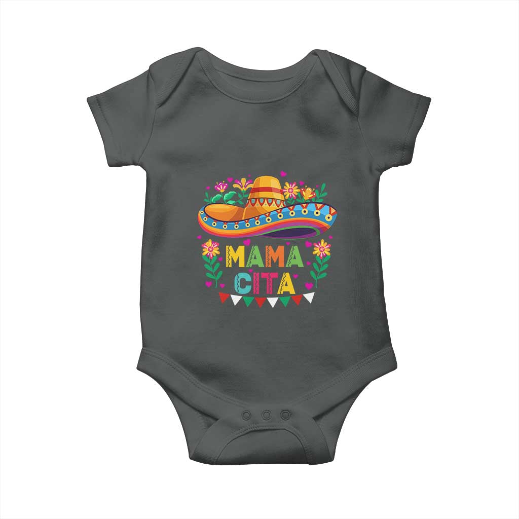 Mama Cita Baby Onesie Cinco De Mayo Mexican Mom Flower Sombrero TS14 Dark Heather Print Your Wear