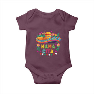 Mama Cita Baby Onesie Cinco De Mayo Mexican Mom Flower Sombrero TS14 Maroon Print Your Wear