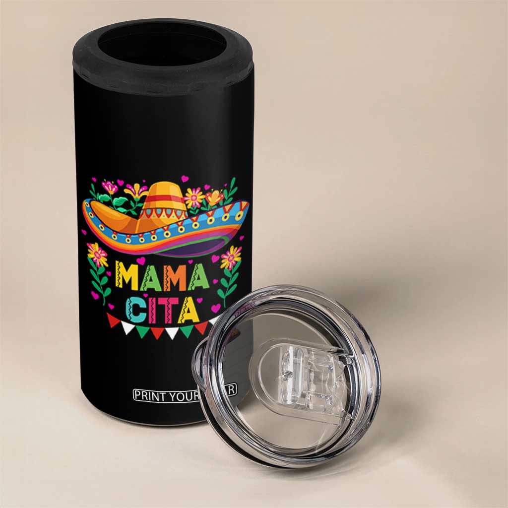 Mama Cita 4 in 1 Can Cooler Tumbler Cinco De Mayo Mexican Mom Flower Sombrero TS14 Print Your Wear