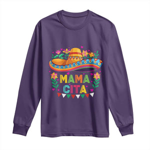 Mama Cita Long Sleeve Shirt Cinco De Mayo Mexican Mom Flower Sombrero TS14 Purple Print Your Wear