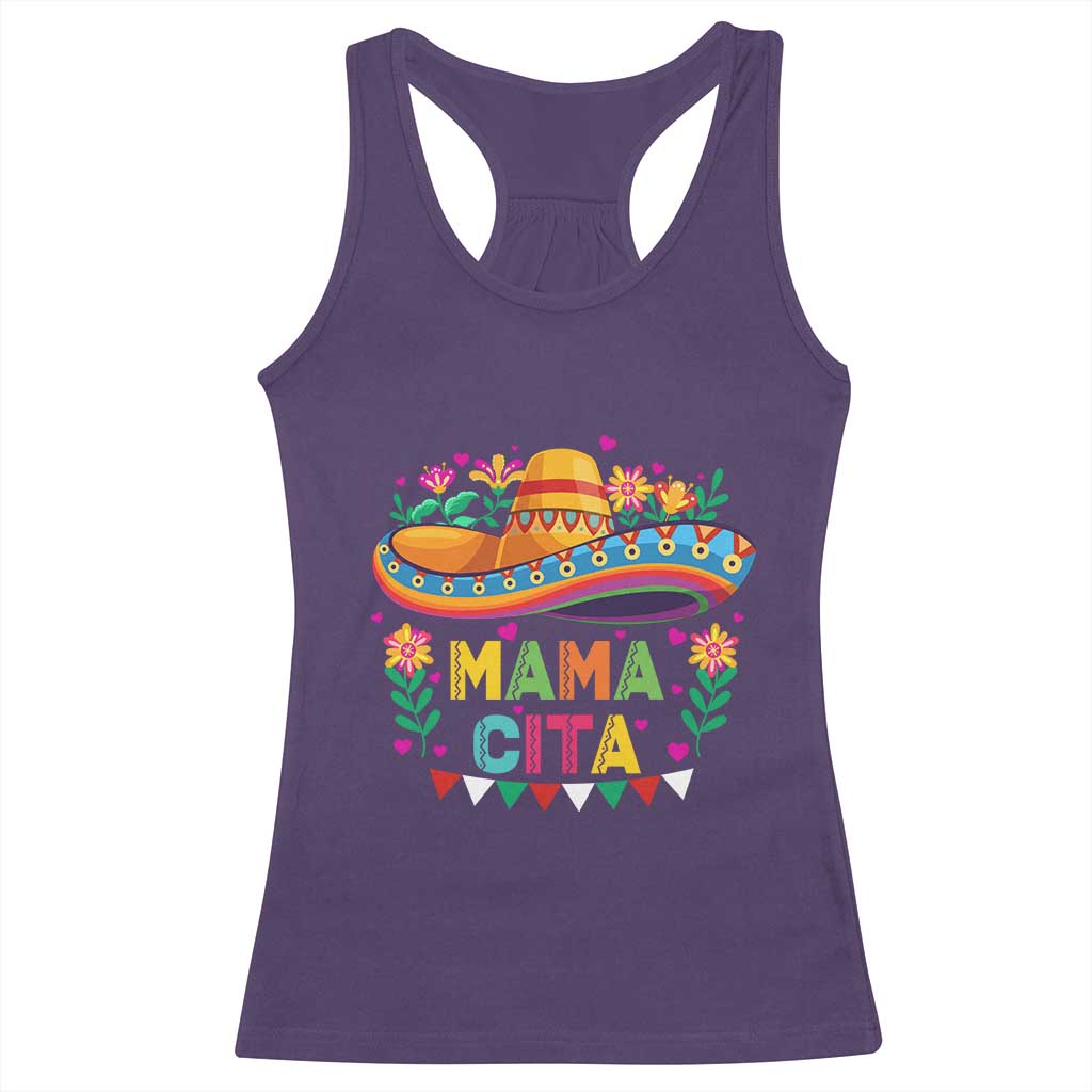 Mama Cita Racerback Tank Top Cinco De Mayo Mexican Mom Flower Sombrero TS14 Purple Print Your Wear