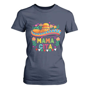 Mama Cita T Shirt For Women Cinco De Mayo Mexican Mom Flower Sombrero TS14 Navy Print Your Wear