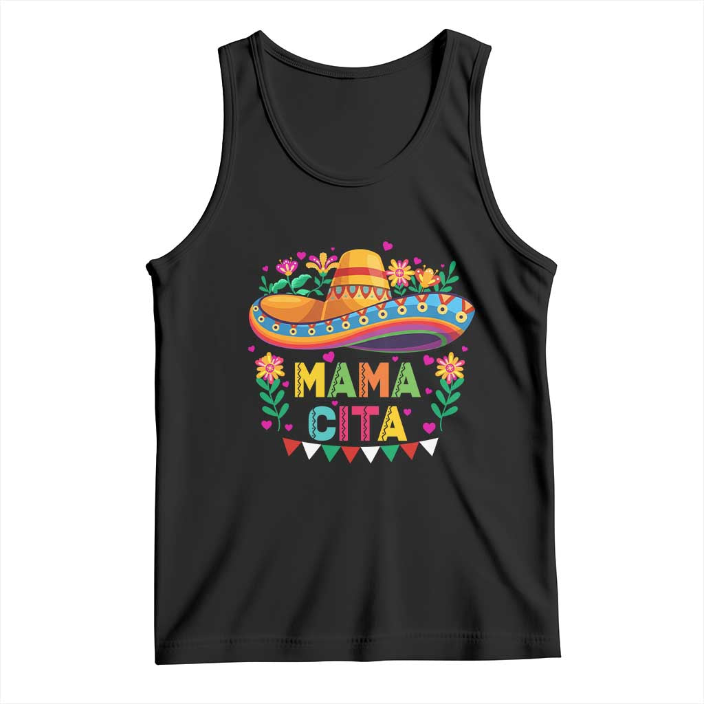 Mama Cita Tank Top Cinco De Mayo Mexican Mom Flower Sombrero TS14 Black Print Your Wear