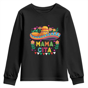 Mama Cita Youth Sweatshirt Cinco De Mayo Mexican Mom Flower Sombrero TS14 Black Print Your Wear
