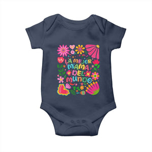 La Mejor Mama Del Mundo Baby Onesie Dia de las Madres Regalo Gift TS14 Navy Print Your Wear