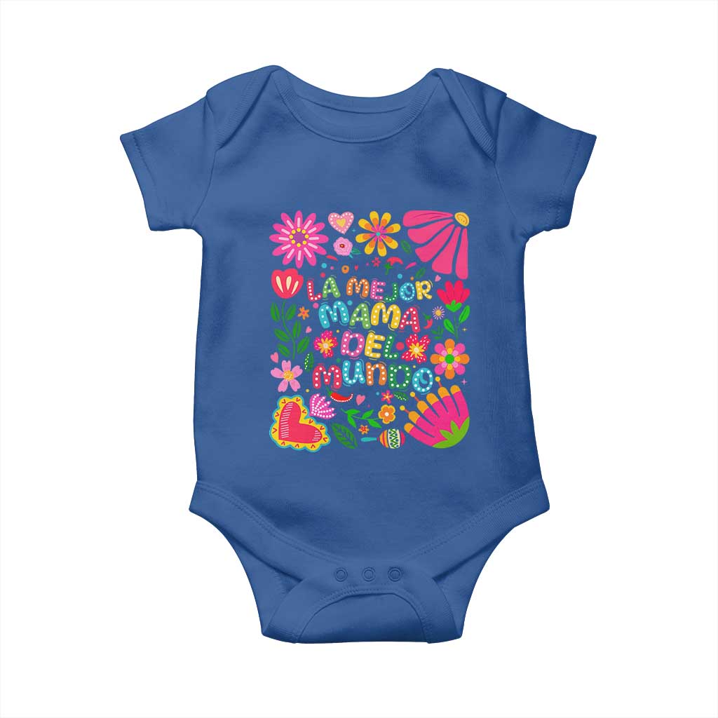 La Mejor Mama Del Mundo Baby Onesie Dia de las Madres Regalo Gift TS14 Royal Blue Print Your Wear