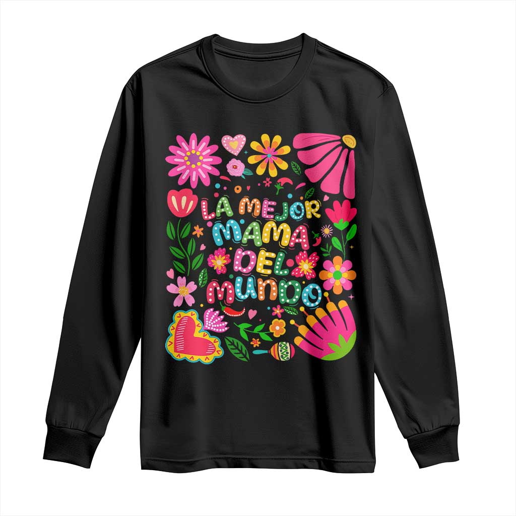 La Mejor Mama Del Mundo Long Sleeve Shirt Dia de las Madres Regalo Gift TS14 Black Print Your Wear