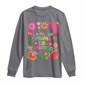 La Mejor Mama Del Mundo Long Sleeve Shirt Dia de las Madres Regalo Gift TS14 Charcoal Print Your Wear