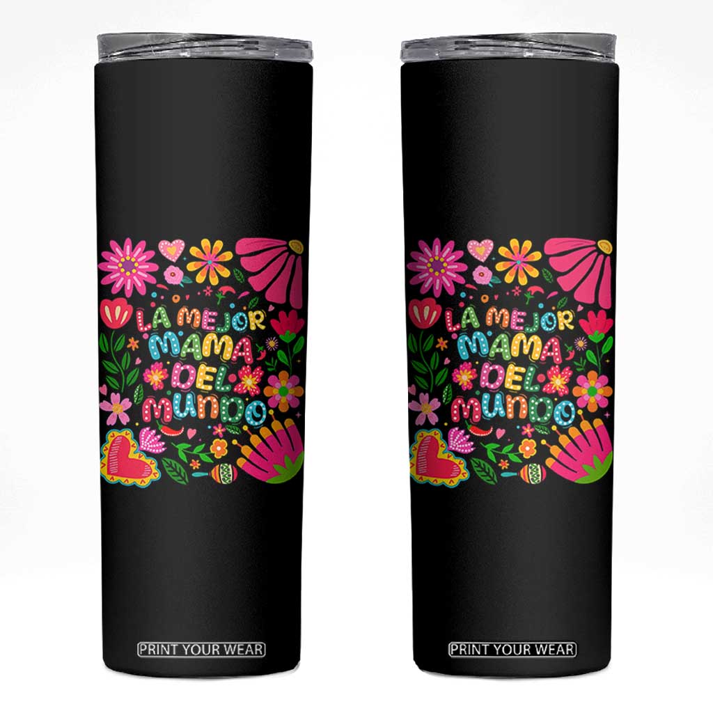 La Mejor Mama Del Mundo Skinny Tumbler Dia de las Madres Regalo Gift TS14 Black Print Your Wear