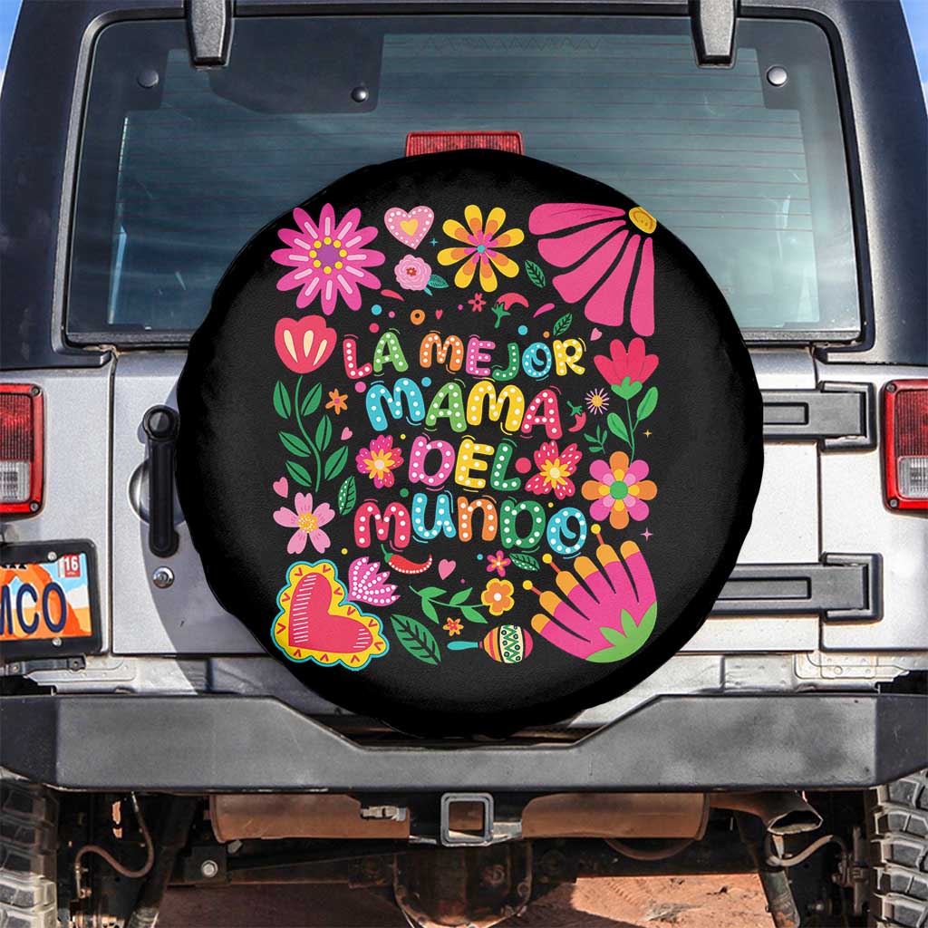 La Mejor Mama Del Mundo Spare Tire Cover Dia de las Madres Regalo Gift TS14 No hole Black Print Your Wear