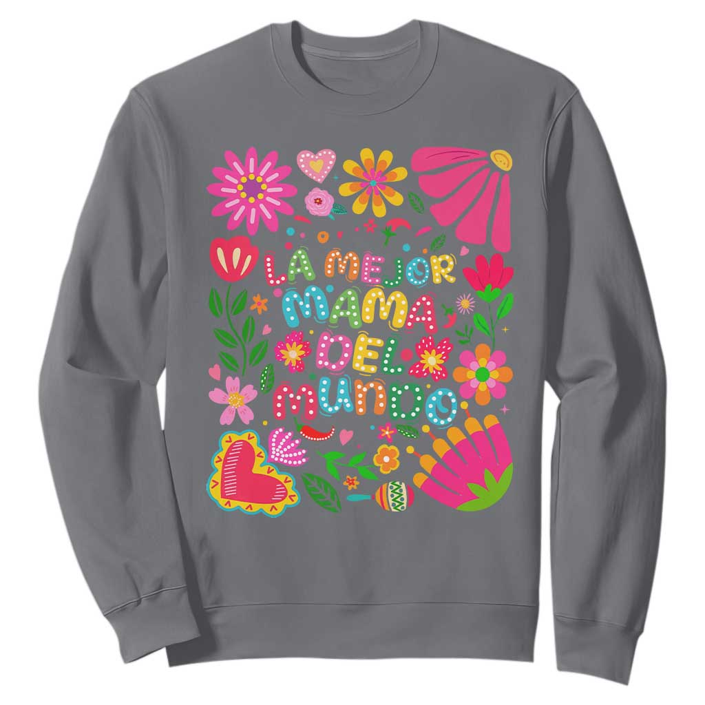 La Mejor Mama Del Mundo Sweatshirt Dia de las Madres Regalo Gift TS14 Charcoal Print Your Wear