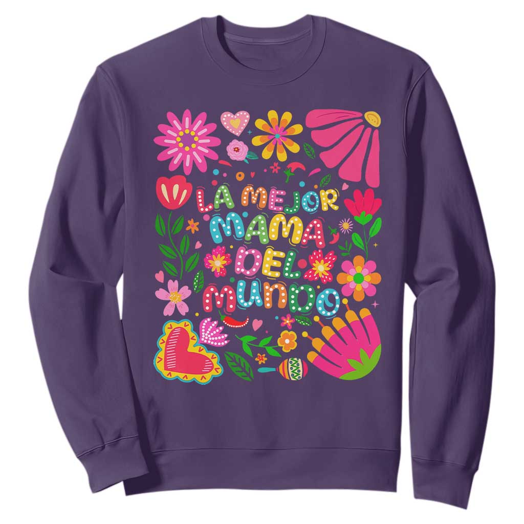 La Mejor Mama Del Mundo Sweatshirt Dia de las Madres Regalo Gift TS14 Purple Print Your Wear