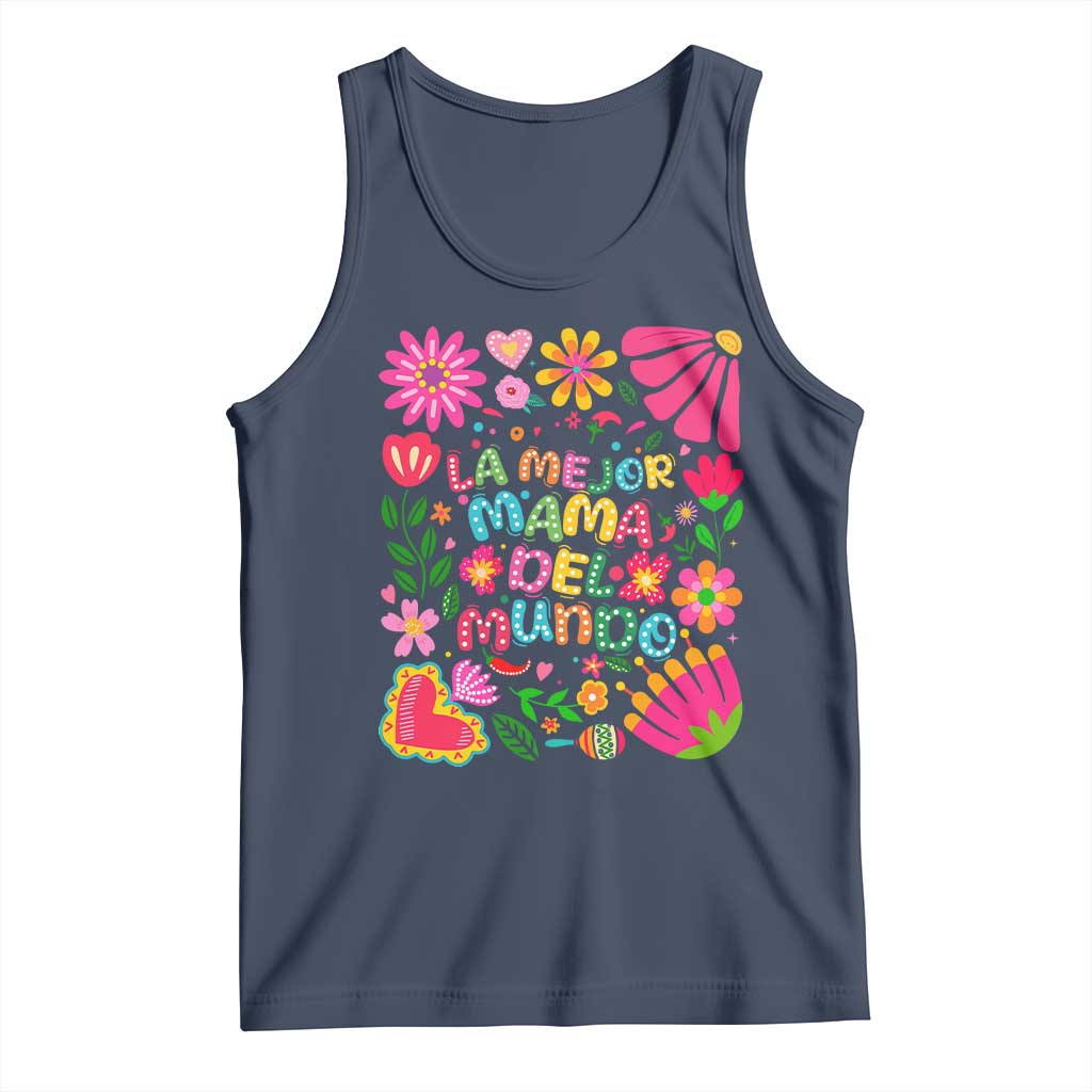 La Mejor Mama Del Mundo Tank Top Dia de las Madres Regalo Gift TS14 Navy Print Your Wear