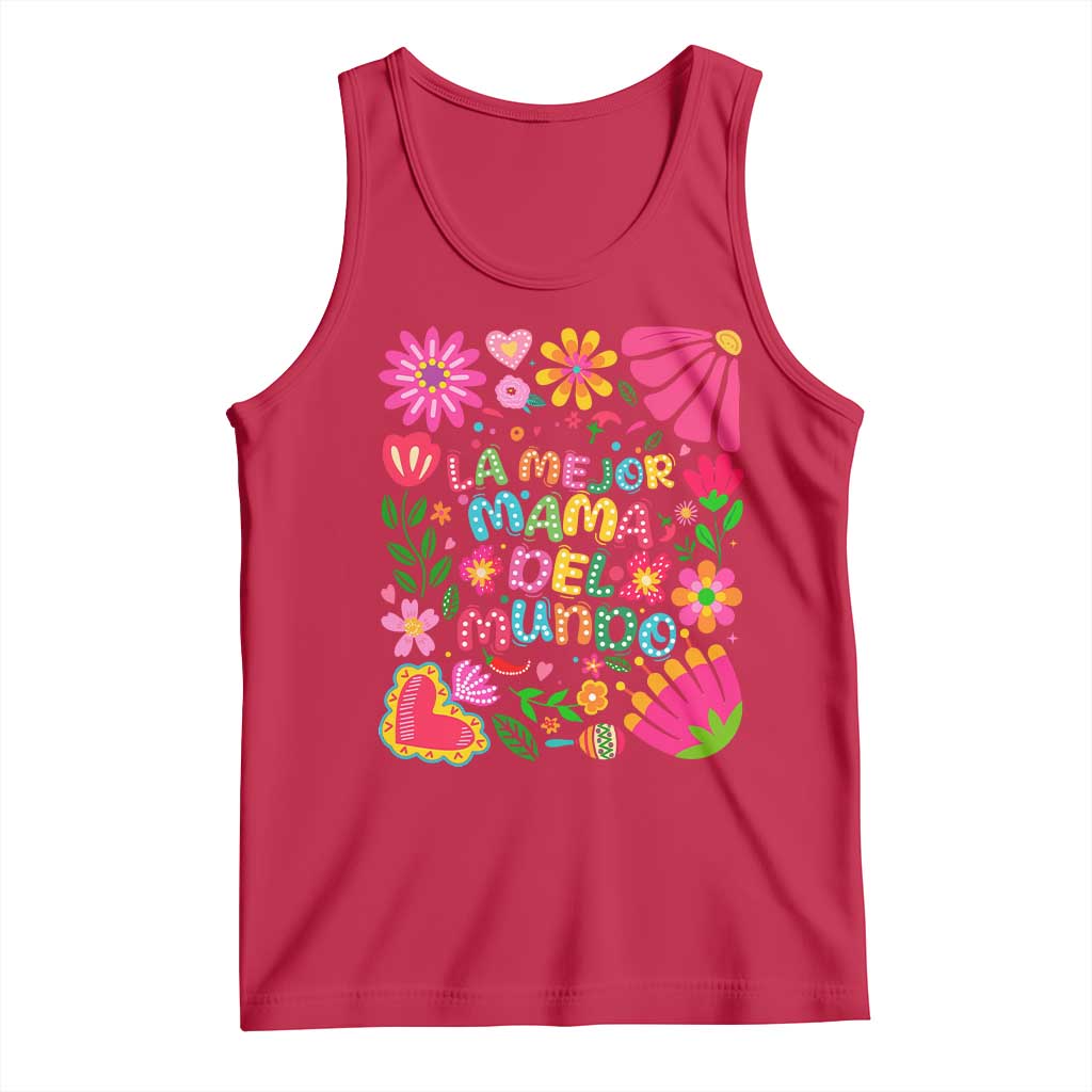 La Mejor Mama Del Mundo Tank Top Dia de las Madres Regalo Gift TS14 Red Print Your Wear