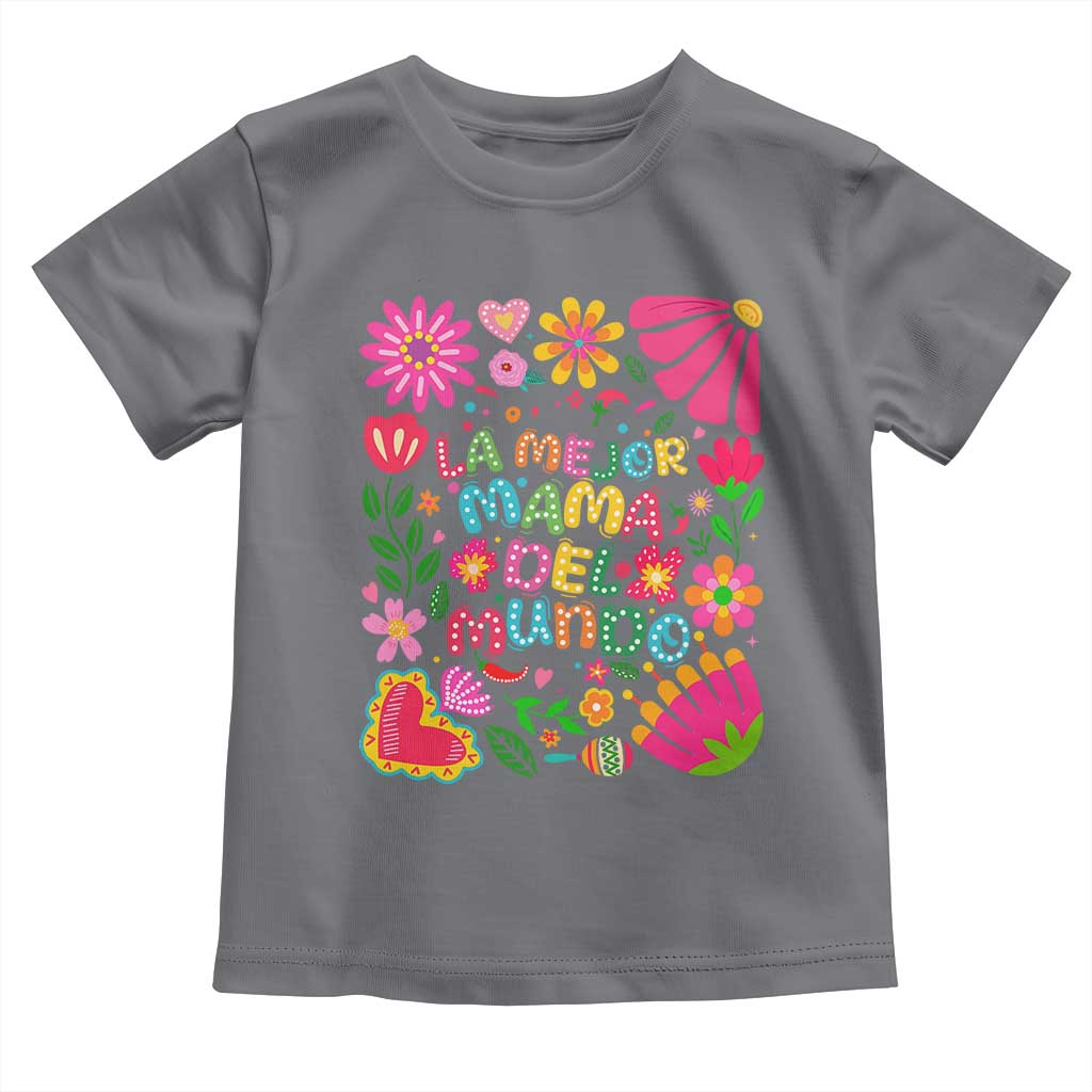 La Mejor Mama Del Mundo Toddler T Shirt Dia de las Madres Regalo Gift TS14 Charcoal Print Your Wear