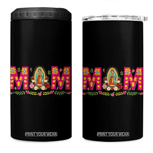 Virgen de Guadalupe 4 in 1 Can Cooler Tumbler Mexican Heritage Mom Mother’s Day Gift TS14 One Size: 16 oz Black Print Your Wear