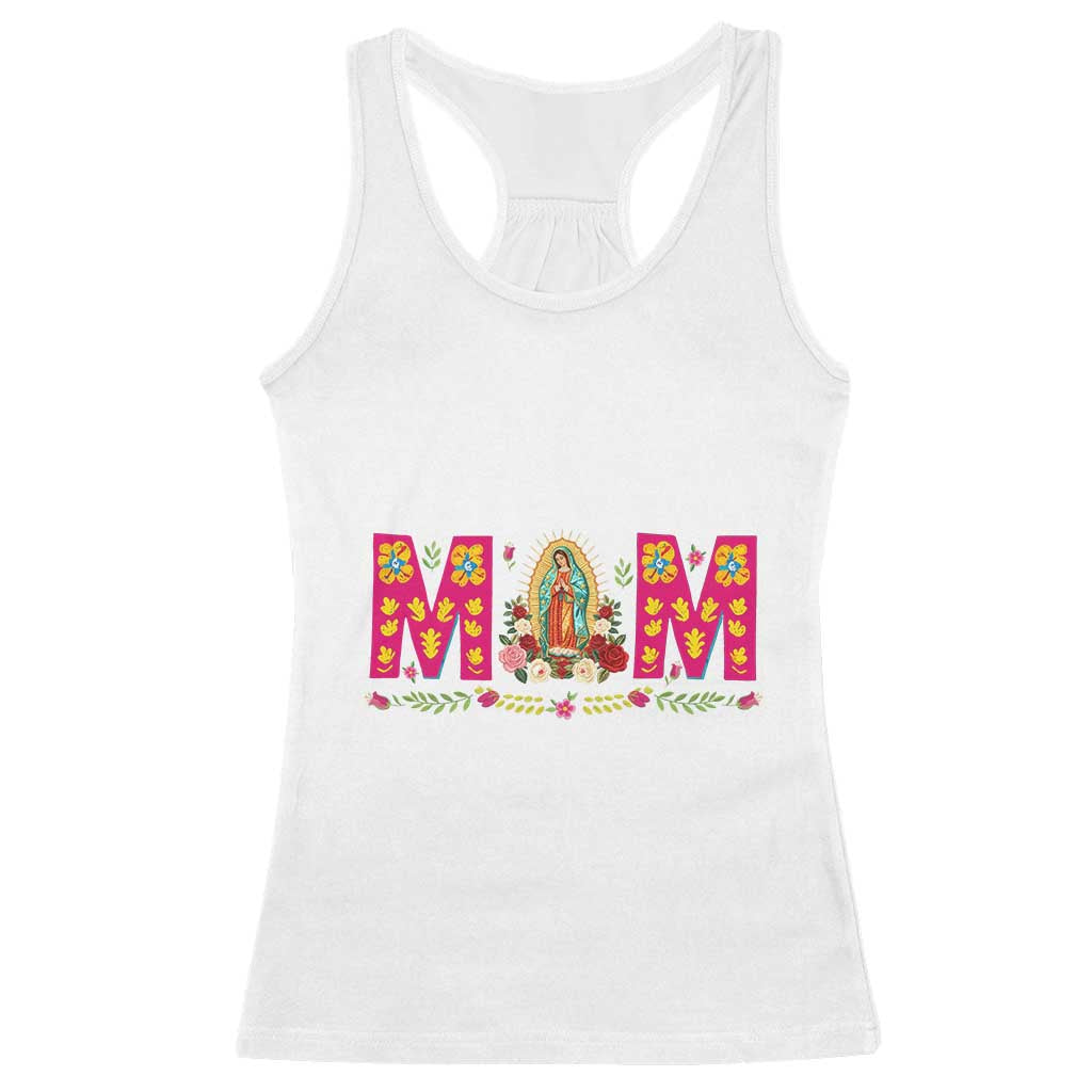Virgen de Guadalupe Racerback Tank Top Mexican Heritage Mom Mother’s Day Gift TS14 White Print Your Wear