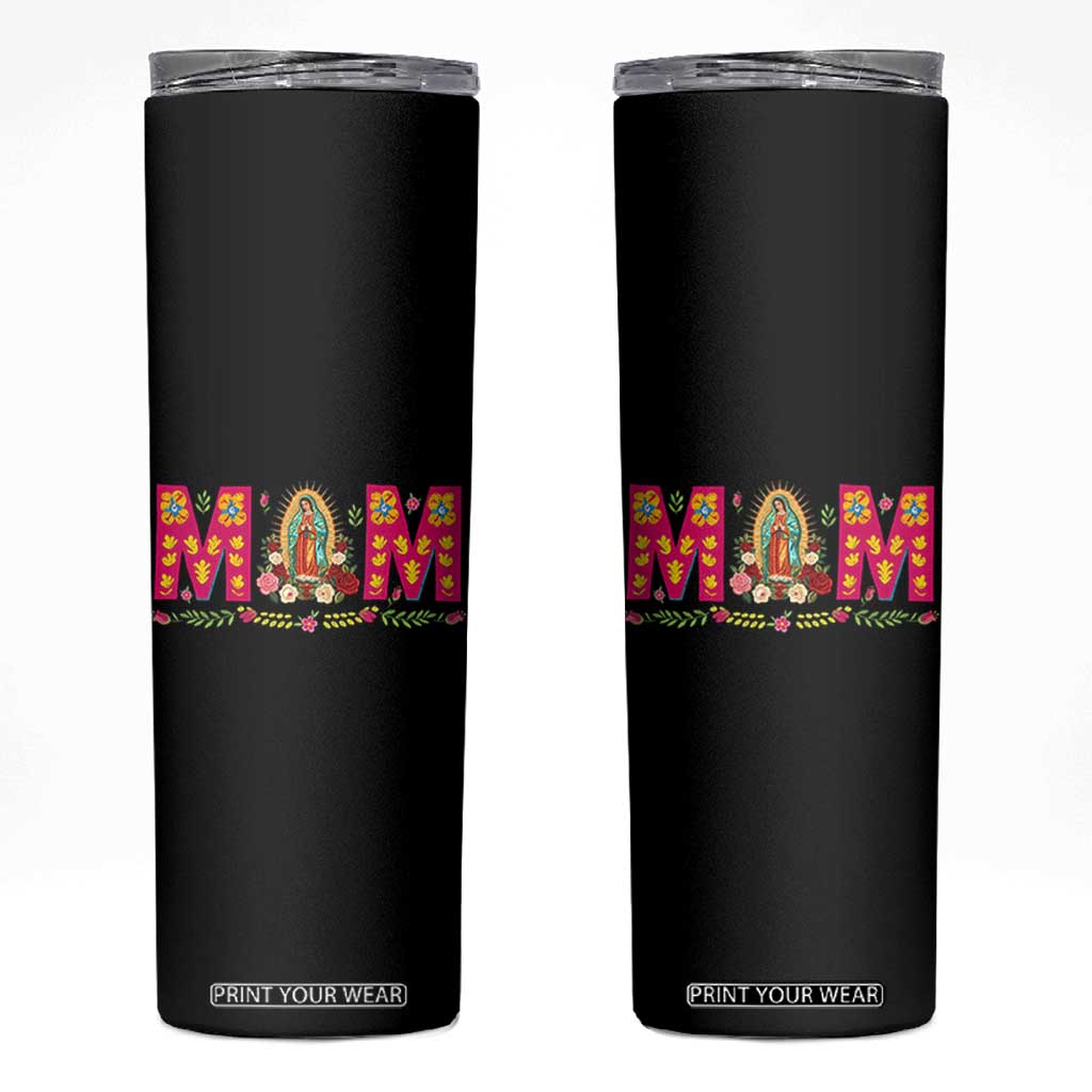 Virgen de Guadalupe Skinny Tumbler Mexican Heritage Mom Mother’s Day Gift TS14 Black Print Your Wear