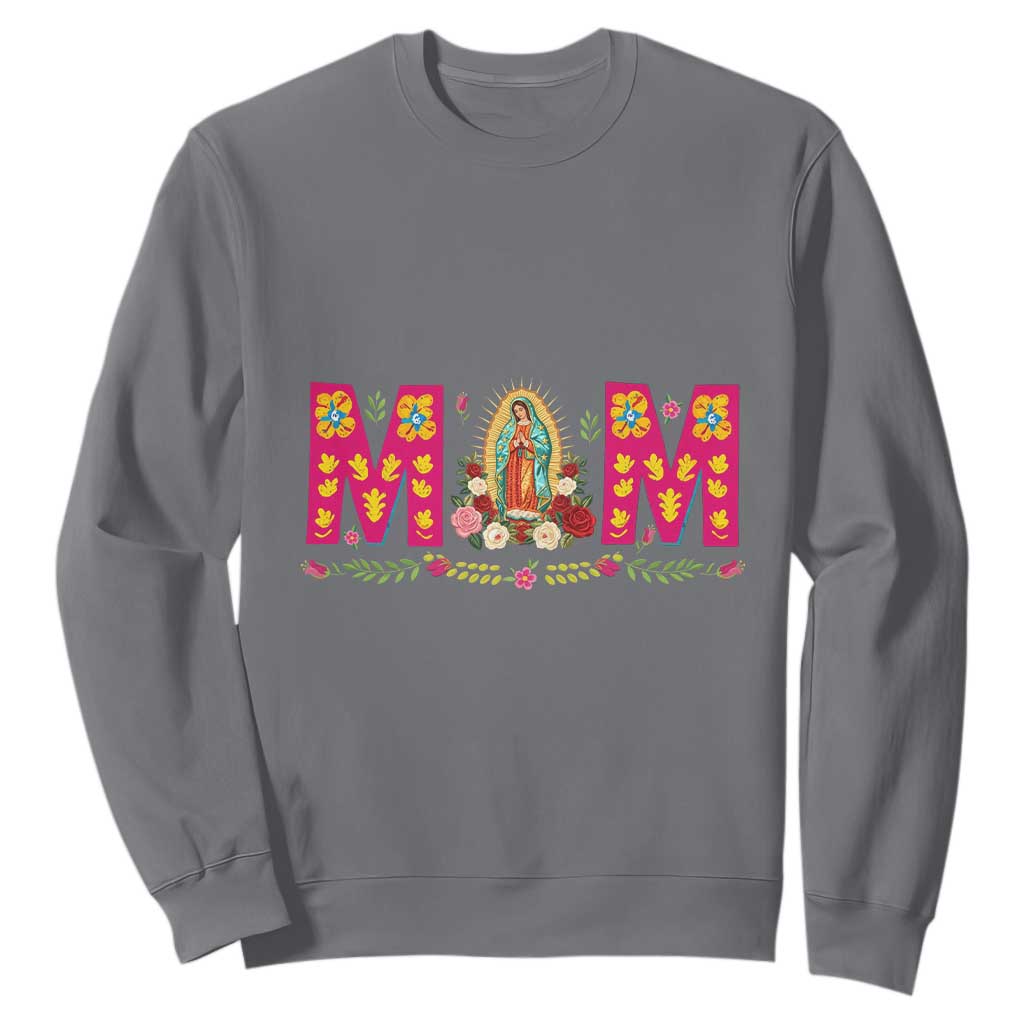 Virgen de Guadalupe Sweatshirt Mexican Heritage Mom Mother’s Day Gift TS14 Charcoal Print Your Wear
