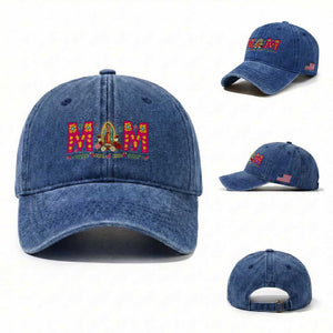 Virgen de Guadalupe Washed Cotton Baseball Cap Mexican Heritage Mom Mother’s Day Gift TS14 Washed Cap Universal Fit Royal Blue Print Your Wear