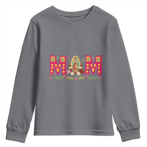 Virgen de Guadalupe Youth Sweatshirt Mexican Heritage Mom Mother’s Day Gift TS14 Charcoal Print Your Wear