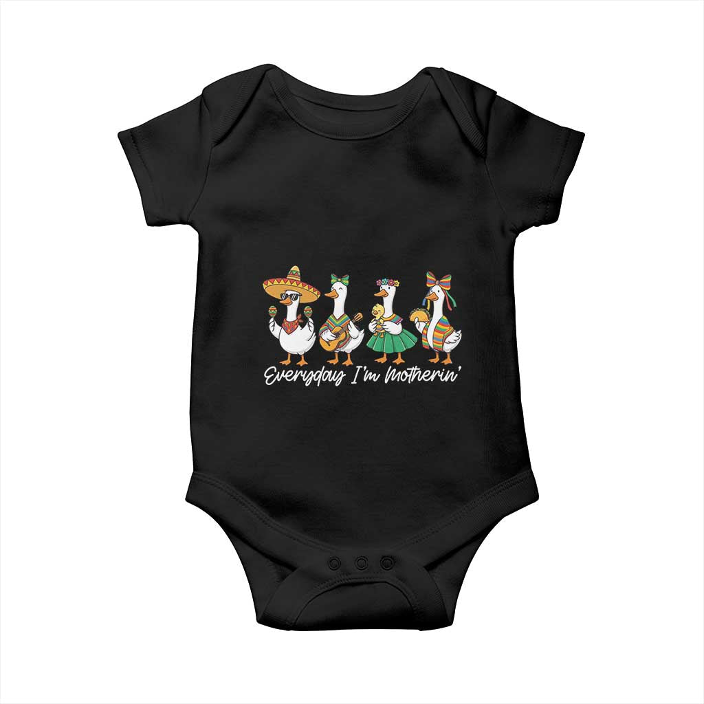 Everyday I'm Motherin Baby Onesie Cinco De Mayo Silly Goose Fiesta TS14 Black Print Your Wear