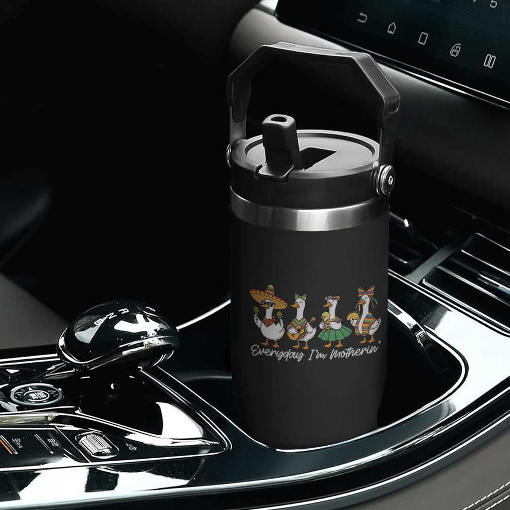 Everyday I'm Motherin Flip Straw Tumbler Cinco De Mayo Silly Goose Fiesta TS14 Print Your Wear
