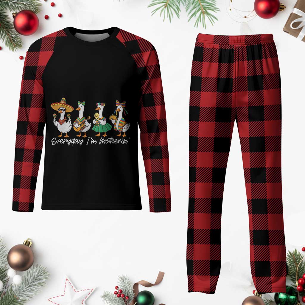 Everyday I'm Motherin Plaid Pajama Set Cinco De Mayo Silly Goose Fiesta TS14 Buffalo Plaid Print Your Wear