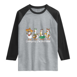 Everyday I'm Motherin Raglan Shirt Cinco De Mayo Silly Goose Fiesta TS14 Heather Gray Black Print Your Wear