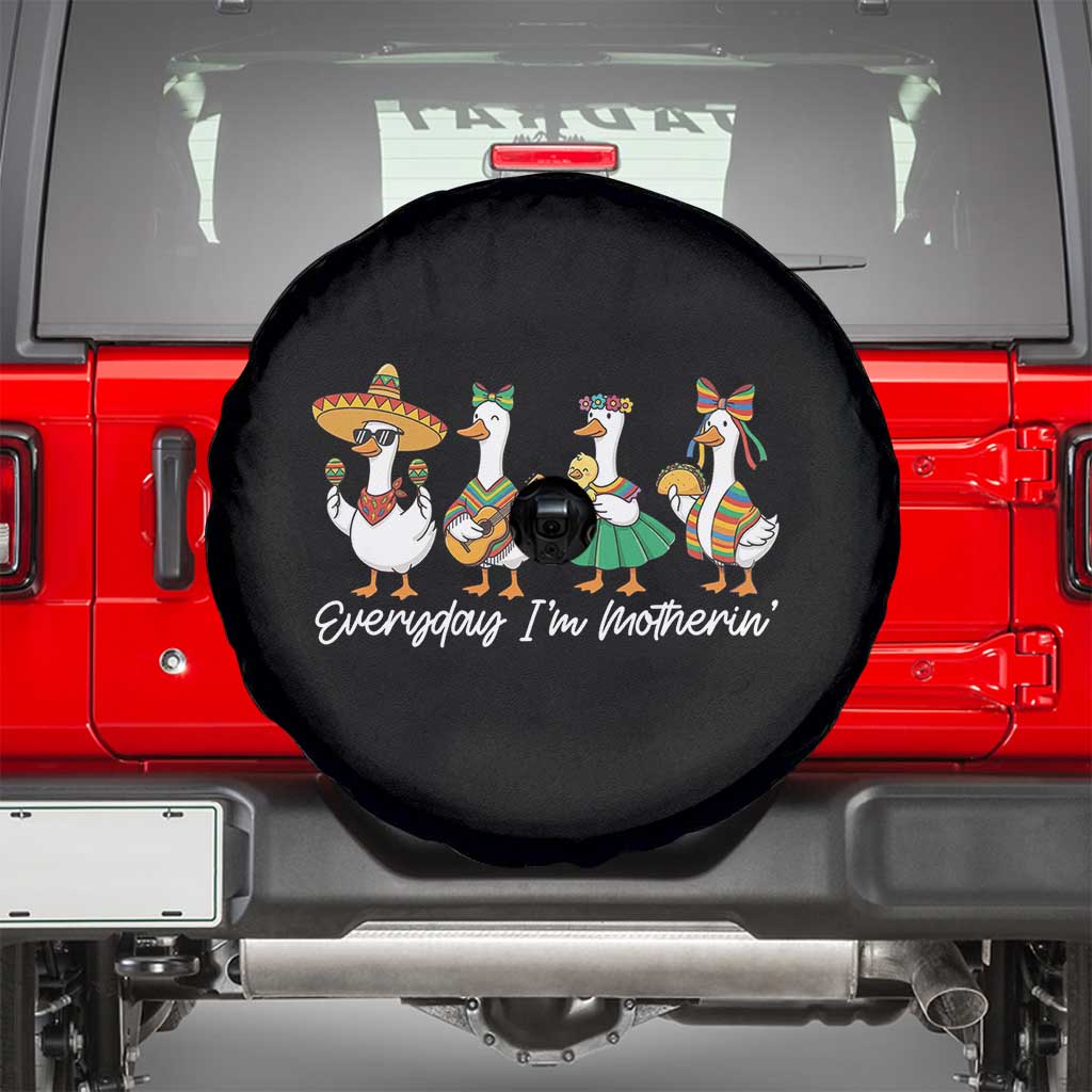 Everyday I'm Motherin Spare Tire Cover Cinco De Mayo Silly Goose Fiesta TS14 Black Print Your Wear