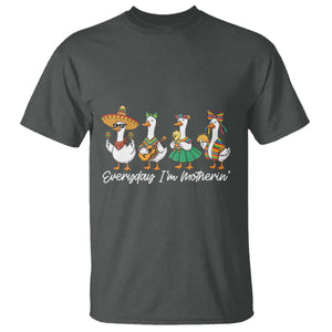 Everyday I'm Motherin T Shirt Cinco De Mayo Silly Goose Fiesta TS14 Dark Heather Print Your Wear