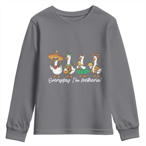 Everyday I'm Motherin Youth Sweatshirt Cinco De Mayo Silly Goose Fiesta TS14 Charcoal Print Your Wear