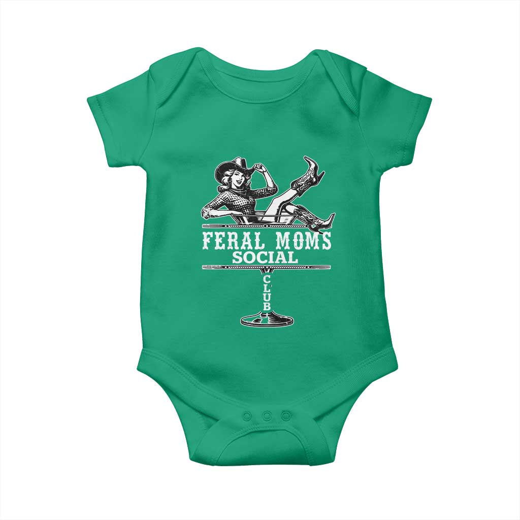 Feral Moms Social Club Baby Onesie Western Cowgirl Mom Mother’s Day Gift TS14 Irish Green Print Your Wear