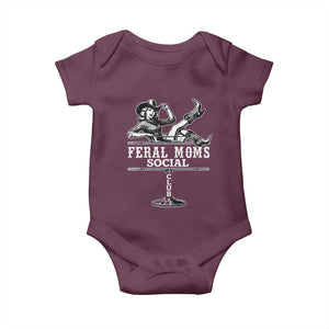 Feral Moms Social Club Baby Onesie Western Cowgirl Mom Mother’s Day Gift TS14 Maroon Print Your Wear