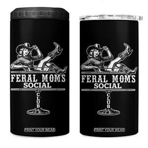 Feral Moms Social Club 4 in 1 Can Cooler Tumbler Western Cowgirl Mom Mother’s Day Gift TS14 One Size: 16 oz Black Print Your Wear
