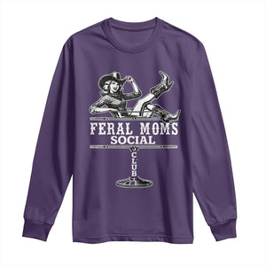 Feral Moms Social Club Long Sleeve Shirt Western Cowgirl Mom Mother’s Day Gift TS14 Purple Print Your Wear