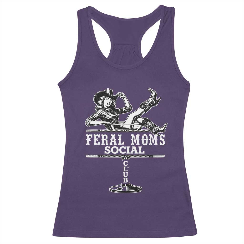 Feral Moms Social Club Racerback Tank Top Western Cowgirl Mom Mother’s Day Gift TS14 Purple Print Your Wear