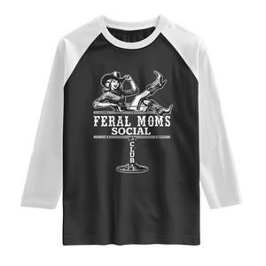 Feral Moms Social Club Raglan Shirt Western Cowgirl Mom Mother’s Day Gift TS14 Black White Print Your Wear