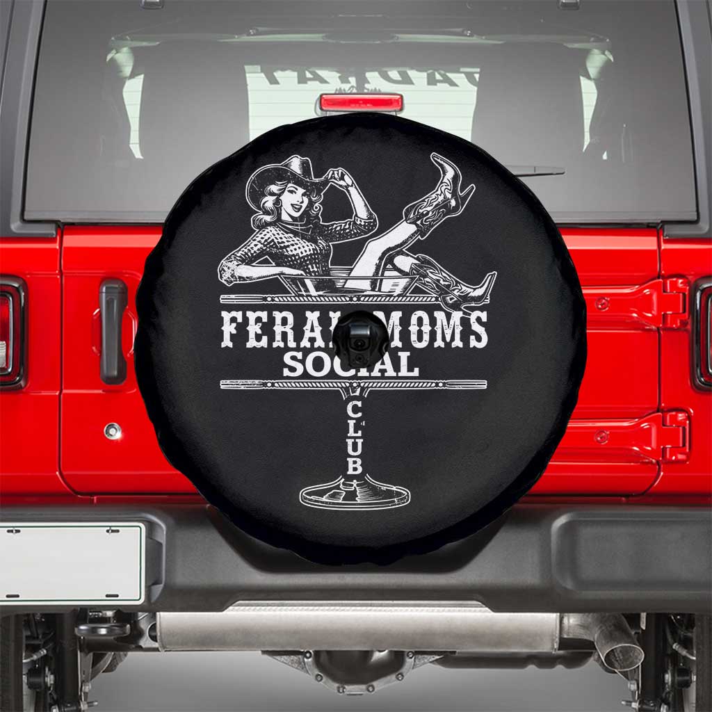 Feral Moms Social Club Spare Tire Cover Western Cowgirl Mom Mother’s Day Gift TS14 Black Print Your Wear