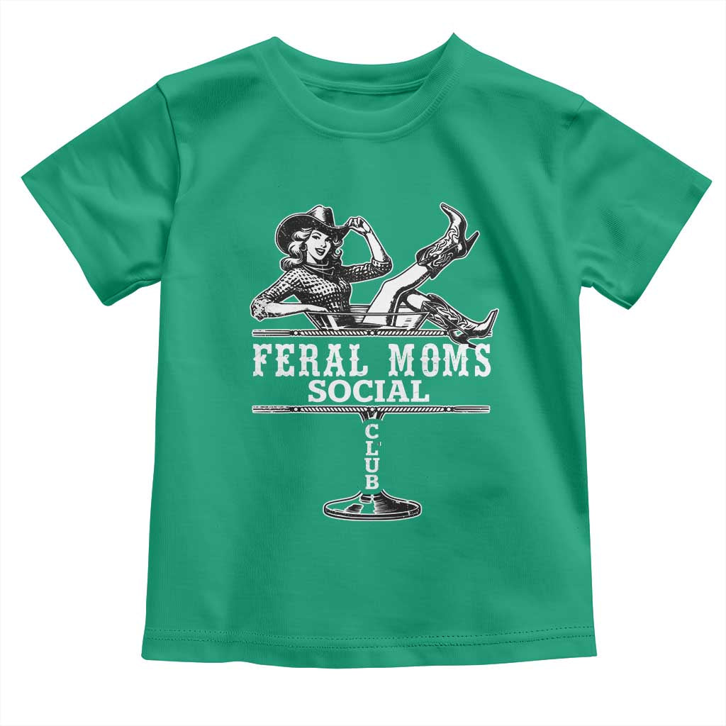 Feral Moms Social Club Toddler T Shirt Western Cowgirl Mom Mother’s Day Gift TS14 Irish Green Print Your Wear
