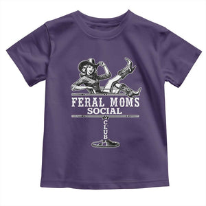 Feral Moms Social Club Toddler T Shirt Western Cowgirl Mom Mother’s Day Gift TS14 Purple Print Your Wear