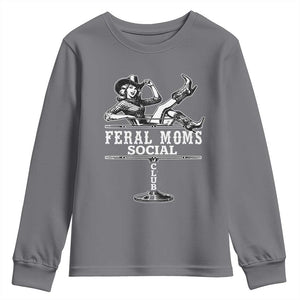 Feral Moms Social Club Youth Sweatshirt Western Cowgirl Mom Mother’s Day Gift TS14 Charcoal Print Your Wear