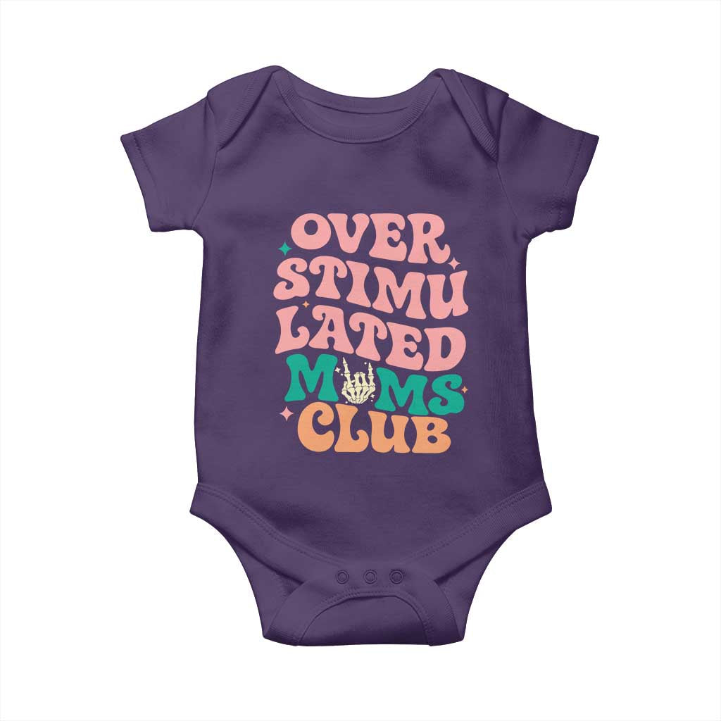 Overstimulated Moms Club Baby Onesie Funny Mom Life Mother Day Gift TS14 Purple Print Your Wear