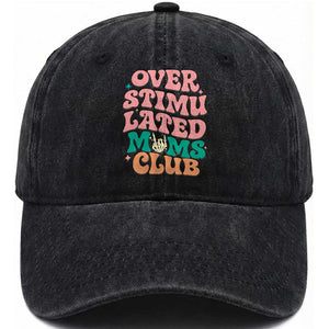 Overstimulated Moms Club Washed Cotton Baseball Cap Funny Mom Life Mother Day Gift TS14 Print Your Wear