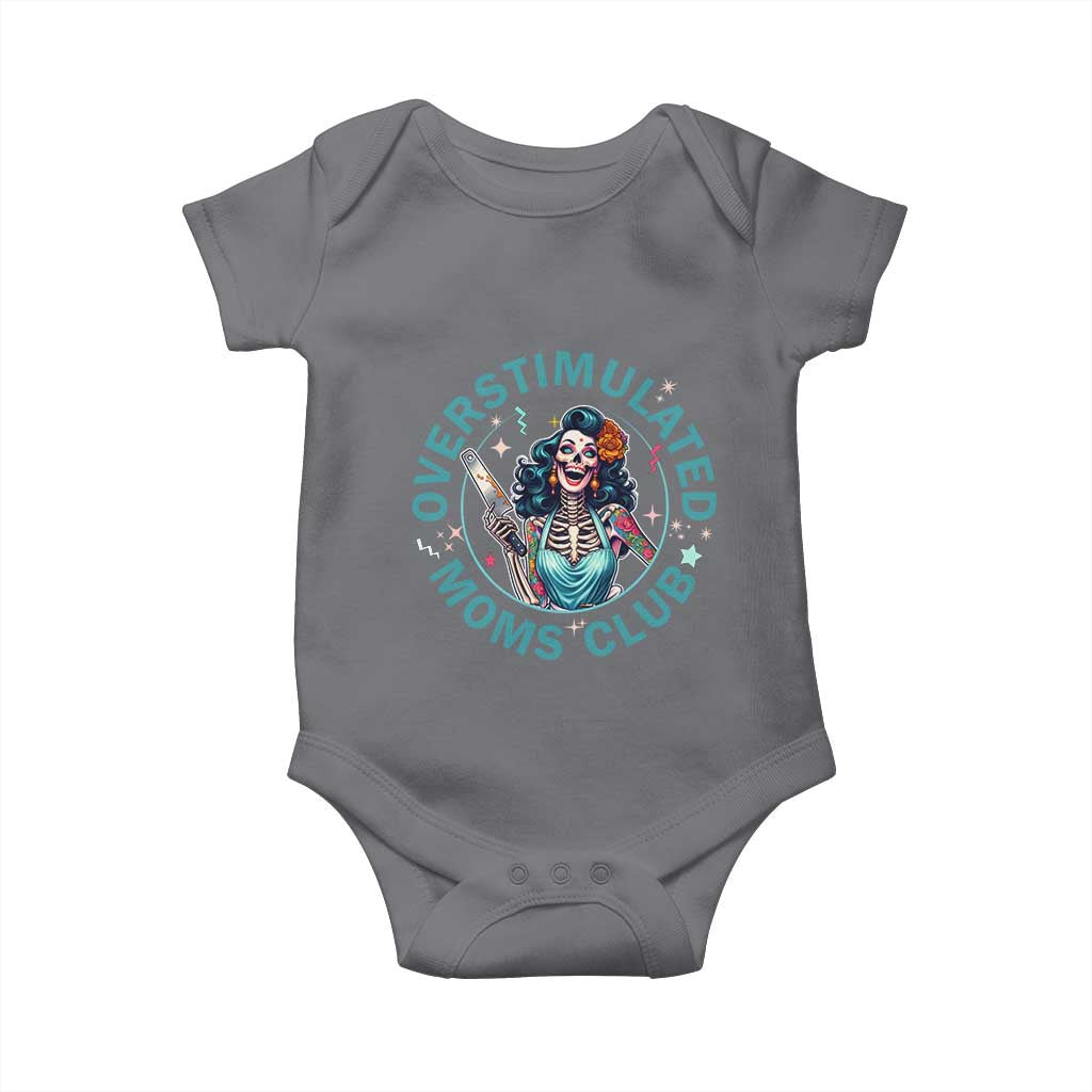 Overstimulated Moms Club Baby Onesie Neurodivergent Mom Mental Health TS14 Charcoal Print Your Wear