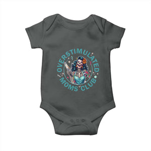 Overstimulated Moms Club Baby Onesie Neurodivergent Mom Mental Health TS14 Dark Heather Print Your Wear