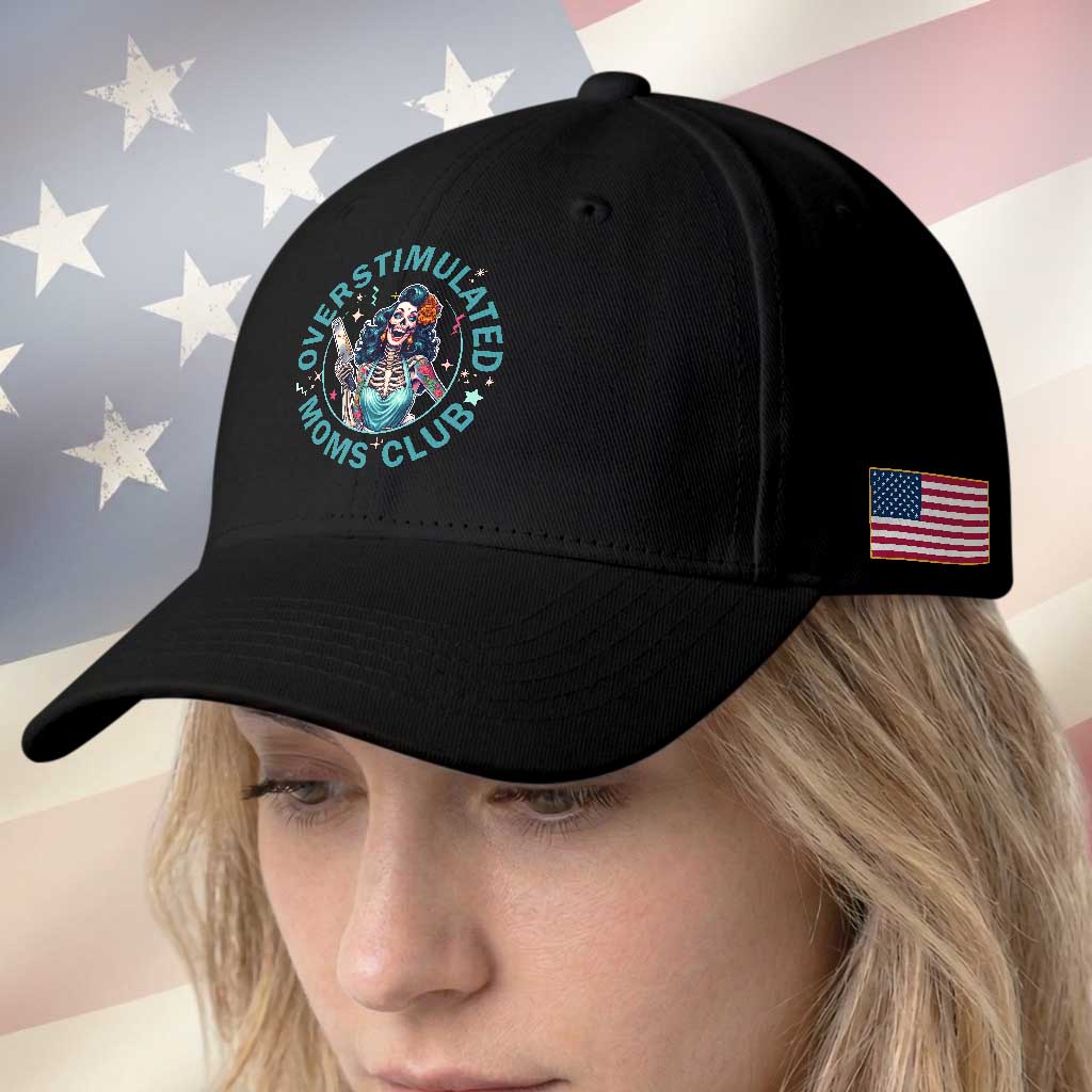 Overstimulated Moms Club Baseball Cap Neurodivergent Mom Mental Health TS14 Print Your Wear