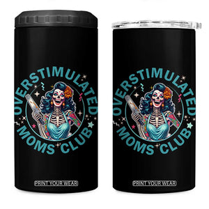 Overstimulated Moms Club 4 in 1 Can Cooler Tumbler Neurodivergent Mom Mental Health TS14 One Size: 16 oz Black Print Your Wear